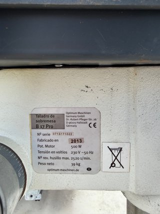 Taladro de sobremesa OPTIMUM B 17 Pro