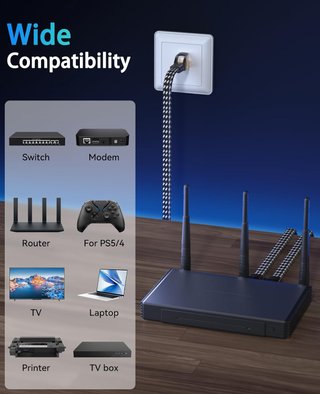 ARISKEEN cable ethernet plano alta velocidad