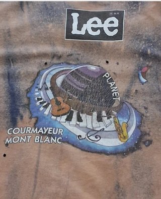 T-shirt Lee Courmayeur Vintage 90s Beige/Blu