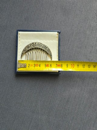 Plata 925, peineta antigua, sello MR, 17g