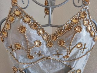 Vestido Danza Oriental Gris Perla