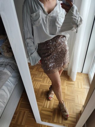 Falda Zara lentejuelas