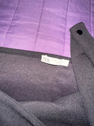 Top Zara Negro Atado al Cuello