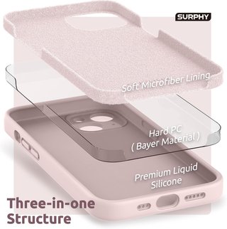 Cover in silicone rosa per iPhone 13 con protezione per fotocamera