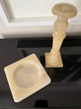 Set Posacenere e Portacandele Vintage onice