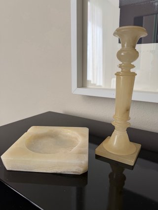 Set Posacenere e Portacandele Vintage onice