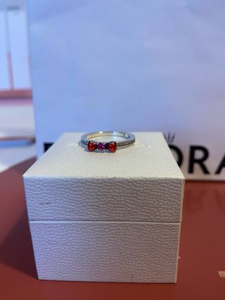 Anillo Lazo Rojo Plata S925