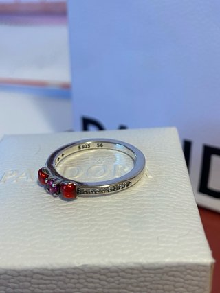 Anillo Lazo Rojo Plata S925