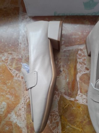 Mocassini donna Francesco Milano vera pelle beige