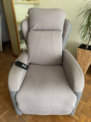 Sillón Eléctrico Reclinable Beige/Gris
