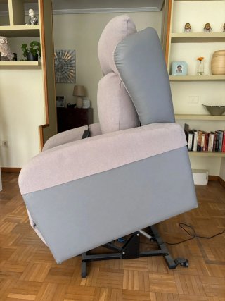 Sillón Eléctrico Reclinable Beige/Gris