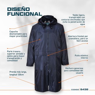 Portwest impermeable transpirable cómodo adulto