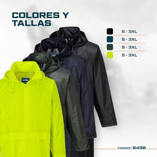 Portwest impermeable transpirable cómodo adulto