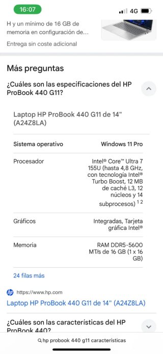 Portátil HP Plata