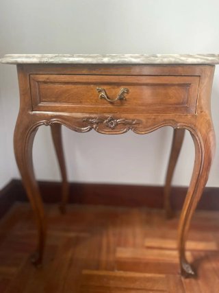Mesita de noche de madera y mármol 2 unidades
