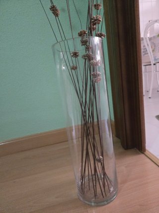 Jarrón 50 cm con flores SKLUM, VASO FLORERO VIDRIO