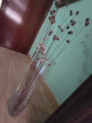 Jarrón 50 cm con flores SKLUM, VASO FLORERO VIDRIO