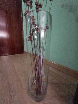 Jarrón 50 cm con flores SKLUM, VASO FLORERO VIDRIO