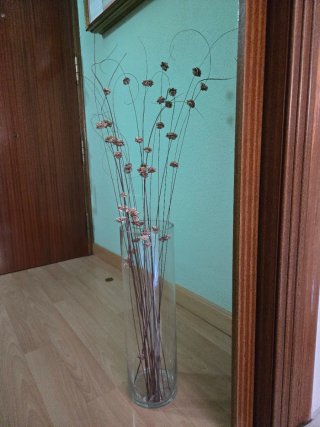Jarrón 50 cm con flores SKLUM, VASO FLORERO VIDRIO