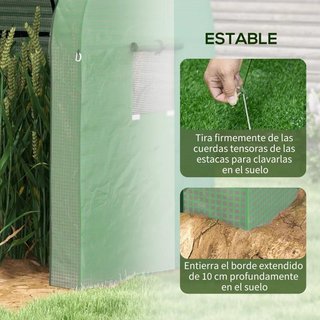 Invernadero Resistente con 4 Ventanas 2 Puertas