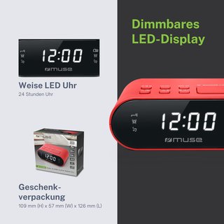 Muse radio despertador digital led dimable