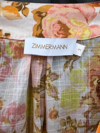 Vestido Curto Zimmermann Floral Laranja e Amarelo