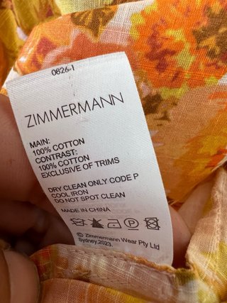 Vestido Curto Zimmermann Floral Laranja e Amarelo