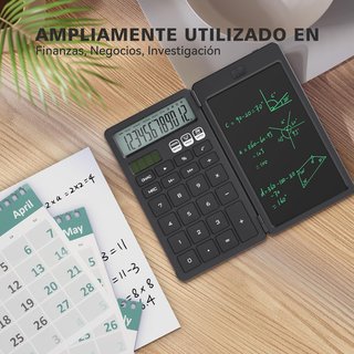 Calculadora portátil con pizarra borrable 2 en 1