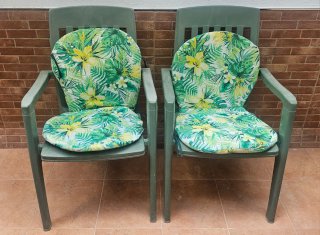 2 Poltrone da Giardino Verdi + 4 Cuscini