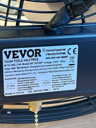 Ventilador Industrial Vevor 80W