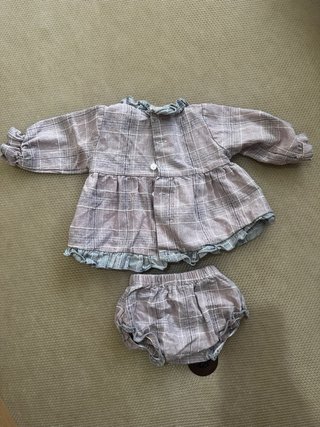 Conjunto bebé Calamaro cuadros 3 meses
