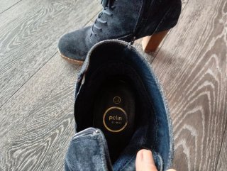 Botas de tacón azul marino