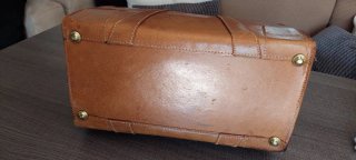 Maletín de cuero vintage con llave