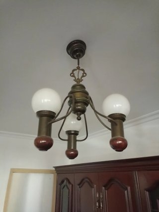 Lámpara de techo vintage metal y madera