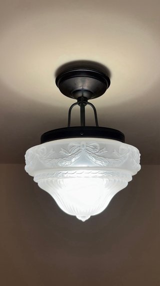Lámpara colgante de cristal y metal