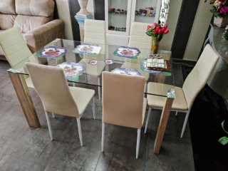 Mesa Comedor Cristal 6 Sillas