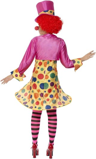 Disfraz di clown donna con camicia e calze a righe