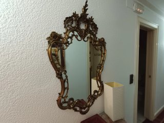 Mueble aparador y espejo bronce