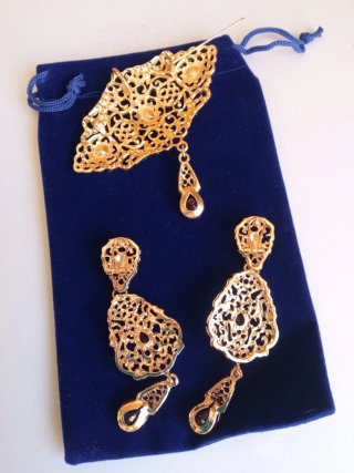 Conjunto Aderezo Jotera Baturra Dorado y Rojo