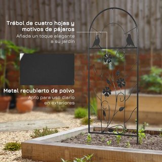 Juego de 2 Enrejados Jardín Plantas 98cm Negro