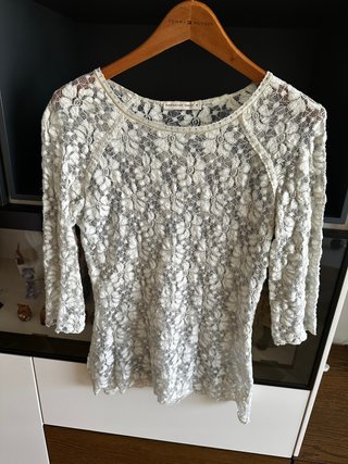 Top encaje blanco Purificación García Talla M
