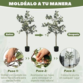 Planta Artificial Eucalipto 150cm 230 Hojas Maceta