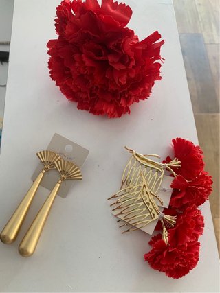 Conjunto Flamenca Rojo y Dorado