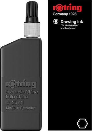 Rotring tinta dibujo papel negro
