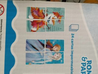 Juego Cartas Frozen Bañera Impermeable