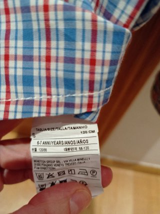 Camisa Benetton niño cuadros 120 cm
