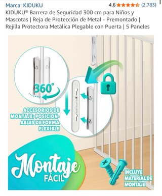 Barrera Seguridad KIDUKU 300cm Gris