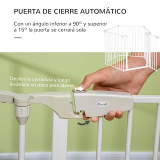 Barrera Mascotas 5 Paneles Plegable 300cm Blanca