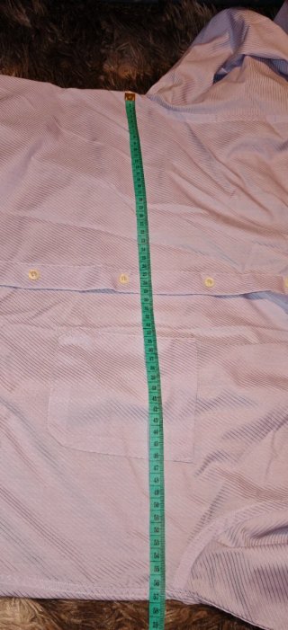 Camisa de vestir texturizada azul y blanca XL