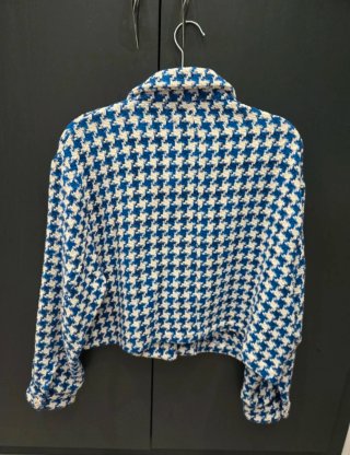 Giacca Zara fantasia pied de poule blu